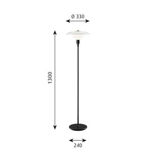Louis Poulsen PH 3½-2½ vloerlamp - zwart gemetalliseerd
