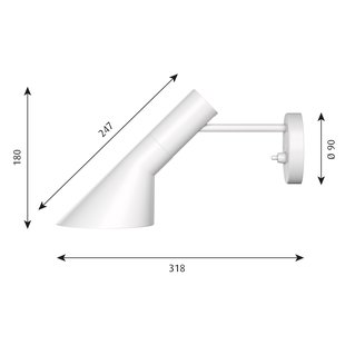 Louis Poulsen AJ wandlamp - Wit - zonder kabel