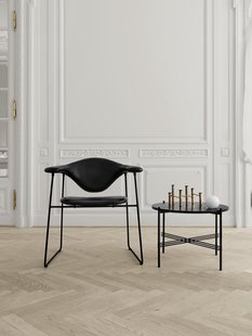 Gubi TS Salontafel - Marmer - Nero Marquina - mat zwart - 55 cm
