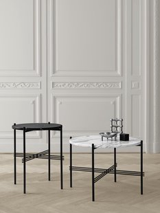 Gubi TS Salontafel - Marmer - Nero Marquina - messing - 80 cm