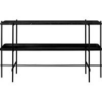 Gubi TS Console - rechthoekig - Nero Marquina - mat zwart - hoog met blad