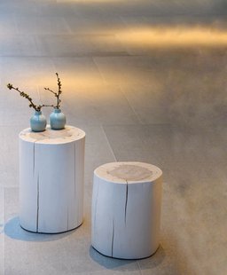 Jan Kurtz Block Kruk rond - Hoogte 46 cm - Essen - wit