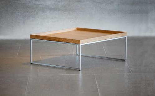 Jan Kurtz Pizzo salontafel - 80 x 36 x 80 cm - wit - notenhout natuur
