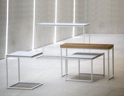 Jan Kurtz Pizzo Bijzettafel - eiken natuur - roestvrij staal - 60 x 40 x 60 cm