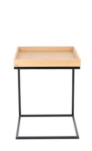 Jan Kurtz Pizzo Bijzettafel - eiken natuur - zwart - 40 x 52 x 40 cm