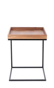 Jan Kurtz Pizzo Bijzettafel - notenhout natuur - zwart - 40 x 52 x 40 cm