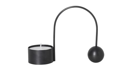 Ferm Living Balance kandelaar & theelichthouder - messing zwart - theelichthouder