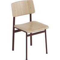 Muuto Loft Stoel - chêne/ rouge foncé - zonder armleuning