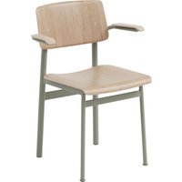 Muuto Loft Stoel - vert/ chêne - met armleuning
