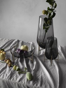 Audo Echasse Schaal - groot - gerookt glas