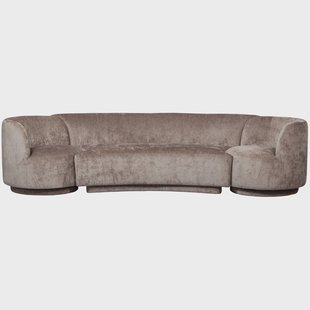 WOOOD Bank 'Combi-Popular' Bank+2 fauteuils, Chenille, kleur Taupe