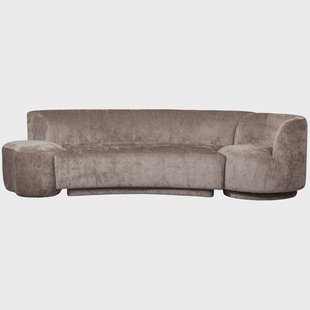 WOOOD Bank 'Combi-Popular' Bank+fauteuil+poef, Chenille, kleur Taupe