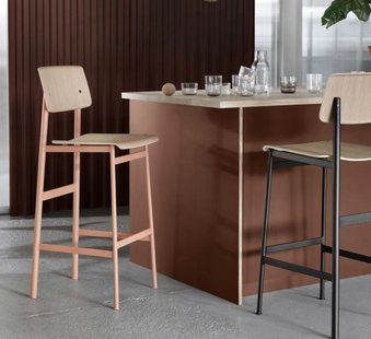 Muuto Loft Barkruk - groen/ eiken - Zithoogte 75 cm