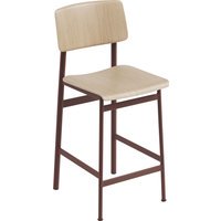 Muuto Loft Barkruk - eiken / dieprood - Zithoogte 65 cm
