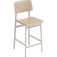 Muuto Loft Barkruk - eiken / grijs - Zithoogte 65 cm
