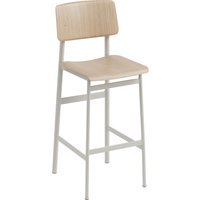 Muuto Loft Barkruk - eiken / grijs - Zithoogte 75 cm