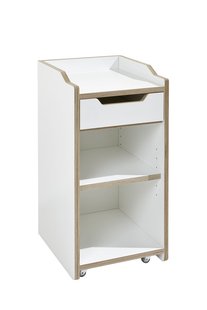 Müller Möbelwerkstätten PLANE rolcontainer - CPL wit met berk - zonder deuren