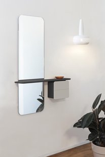 UMAGE One More Look spiegel - crèmewit - Eiken zwart