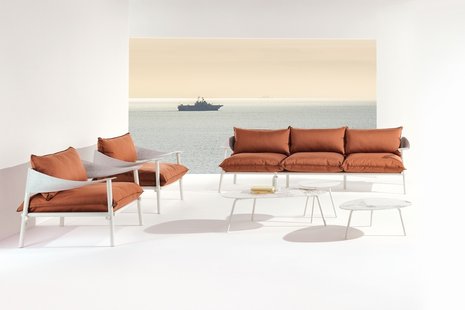 Emu Terramare Loungetafel - wit - Basaltina - medium