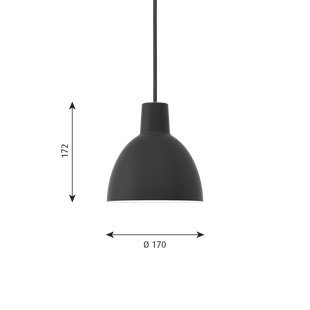 Louis Poulsen Toldbod 120 Hanglamp - zwart - Ø17 cm