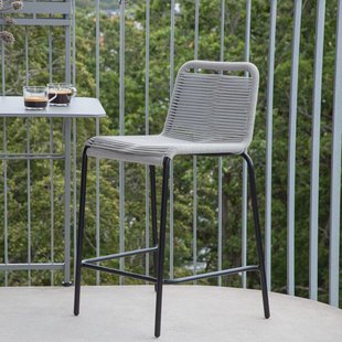 Nohr Outdoor Barkruk 'Karlene' kleur Lichtgrijs (zithoogte 61cm)