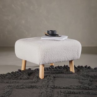 Nohr Poef 'Sapna' Teddy, kleur Wit