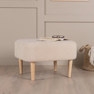 Nohr Poef 'Sapna' Teddy, kleur Beige