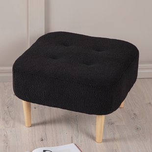 Nohr Poef 'Sapna' Teddy, kleur Zwart