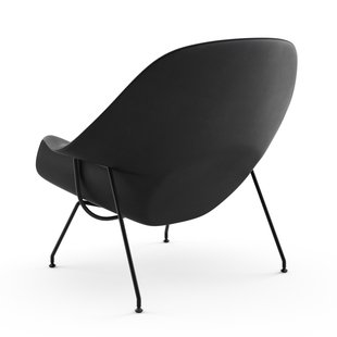 Knoll International Saarinen Womb Fauteuil - Volo Black - zwart - zwart - Relax - Polyester vulling - standaard (B/H/T 106x92x94 cm)