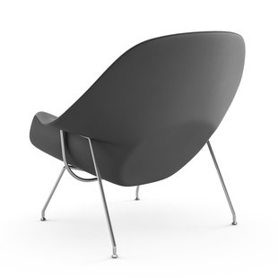 Knoll International Saarinen Womb Fauteuil - Volo Cadet - donkergrijs - Chroom - Relax - Polyester vulling - standaard (B/H/T 106x92x94 cm)