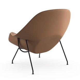 Knoll International Saarinen Womb Fauteuil - Volo Tan - bruin - zwart - Relax - Polyester vulling - standaard (B/H/T 106x92x94 cm)