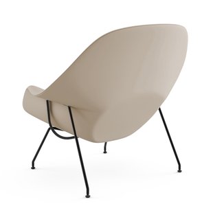Knoll International Saarinen Womb Fauteuil - Volo Parchment - beige/bruin - zwart - Relax - Polyester vulling - standaard (B/H/T 106x92x94 cm)