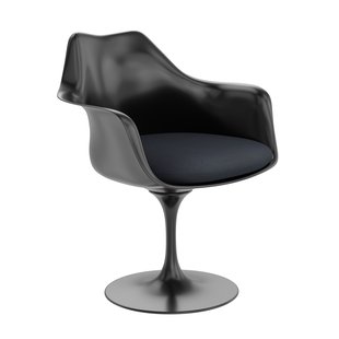 Knoll International Saarinen Tulip Armleunstoel - Tonus 4 (690) - dark aubergine - zwart