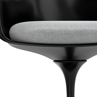 Knoll International Saarinen Tulip Armleunstoel - Hallingdal 65 (116) - white grey - zwart