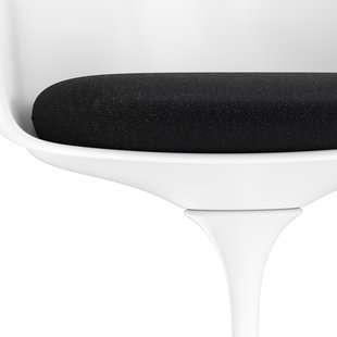 Knoll International Saarinen Tulip Armleunstoel - Hallingdal 65 (180) - coal - wit