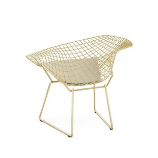 Knoll International Bertoia Diamond Fauteuil - Ultrasuede - beige - verguld 18 karaat