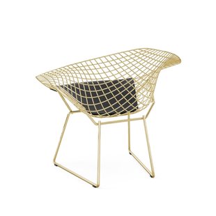 Knoll International Bertoia Diamond Fauteuil - zwart - verguld 18 karaat