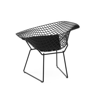 Knoll International Bertoia Diamond Fauteuil - Ultrasuede - zwart - Rilsan-coating zwart