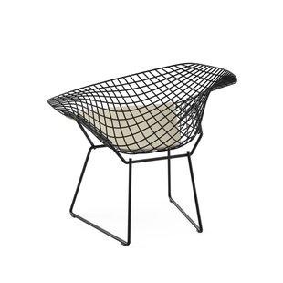 Knoll International Bertoia Diamond Fauteuil - Ultrasuede - beige - Rilsan-coating zwart