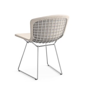 Knoll International Bertoia Side Stoel - gestoffeerd - Cato - natuur - chroom hoogglans