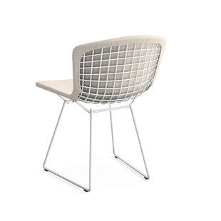 Knoll International Bertoia Side Stoel - gestoffeerd - Cato - natuur - Rilsan-coating wit