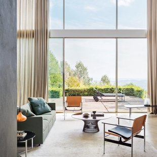 Knoll International Platner Salontafel - Kristalglas - metallic bronze lak - Ø 91,5 cm