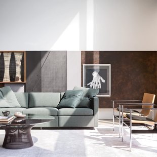 Knoll International Platner Salontafel - Kristalglas - verguld 18 karaat - Ø 91,5 cm