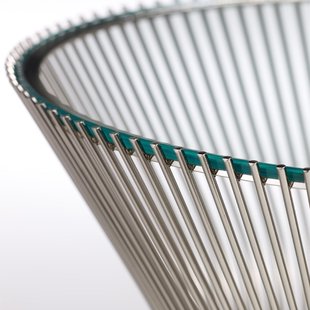 Knoll International Platner bijzettafel - Kristalglas - verguld 18 karaat