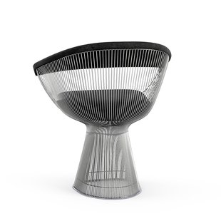 Knoll International Platner Side Armleunstoel - Circa - zwart - nikkel gepolijst