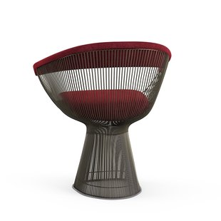 Knoll International Platner Side Armleunstoel - Circa - bordeaux rood - metallic bronze lak