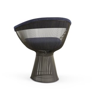 Knoll International Platner Side Armleunstoel - Circa - blauw - metallic bronze lak