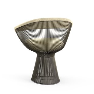Knoll International Platner Side Armleunstoel - Circa - crèmewit - metallic bronze lak