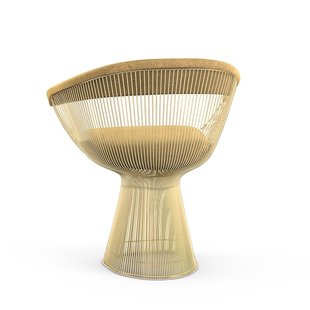 Knoll International Platner Side Armleunstoel - Circa - beige - verguld 18 karaat