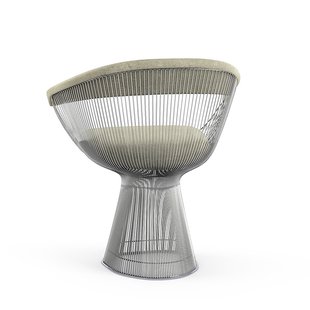 Knoll International Platner Side Armleunstoel - Circa - zilver - nikkel gepolijst